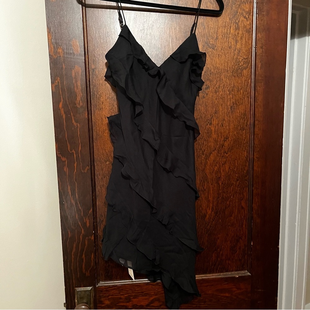 Black Ruffle mini dress